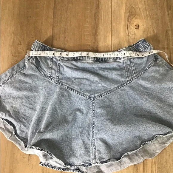 Aerie skirt size XL blue denim Find Happy Everywhere circle skater Pull On - Picture 4 of 5